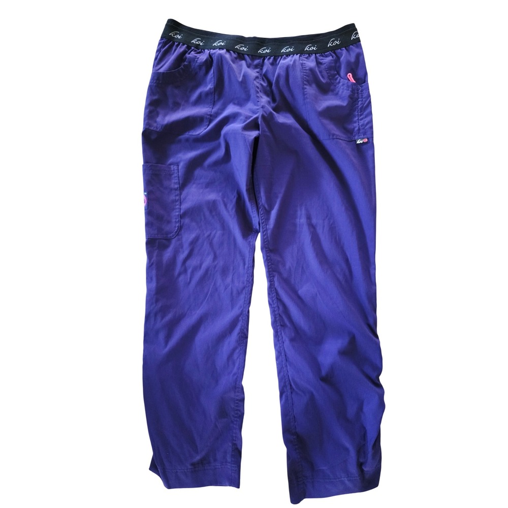 Koi Lite‎ Women's Purple Mechanical Stretch Scrub Pants XL Slim Fit Dobby